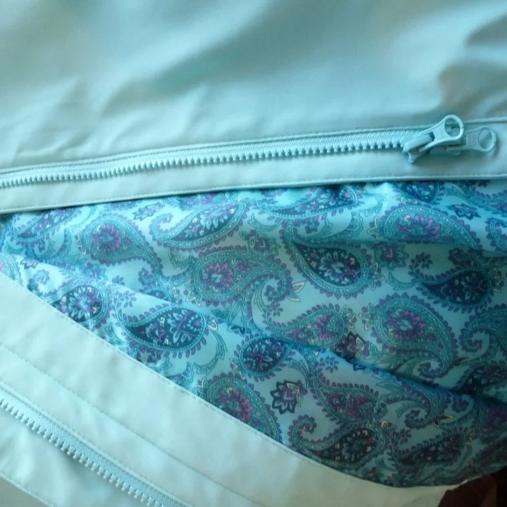 💙 Cozy Teal Zip-Up Long Rain Jacket / Trench Coat – NWOT 💙 Classic Elements | - Picture 9 of 11